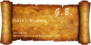 Gálfi Blanka névjegykártya